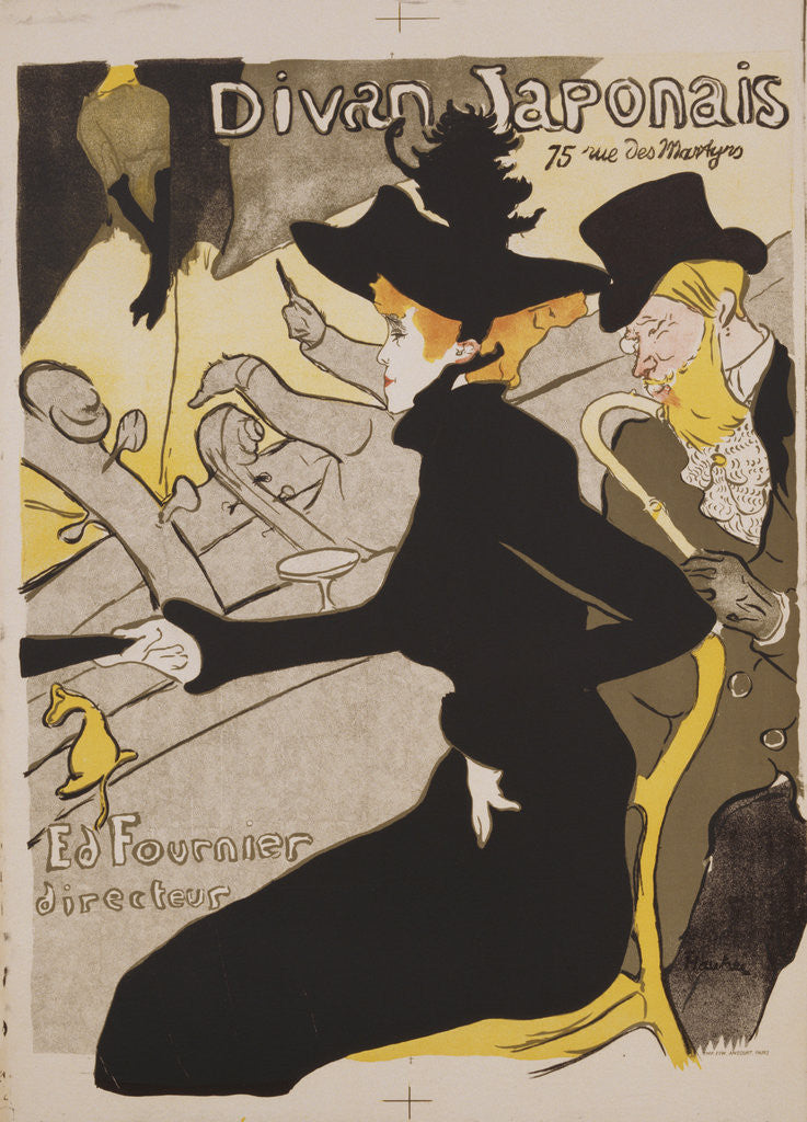 Detail of Divan Japonais Poster by Henri de Toulouse-Lautrec