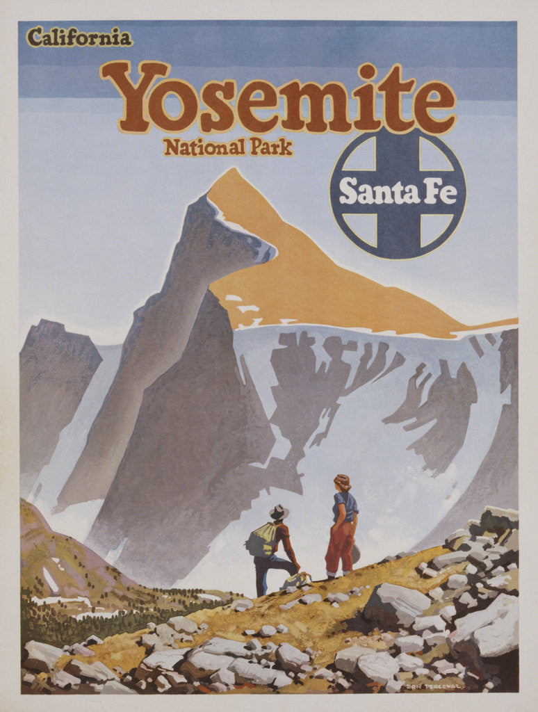 Detail of Yosemite National Park Poster by Don Perceval