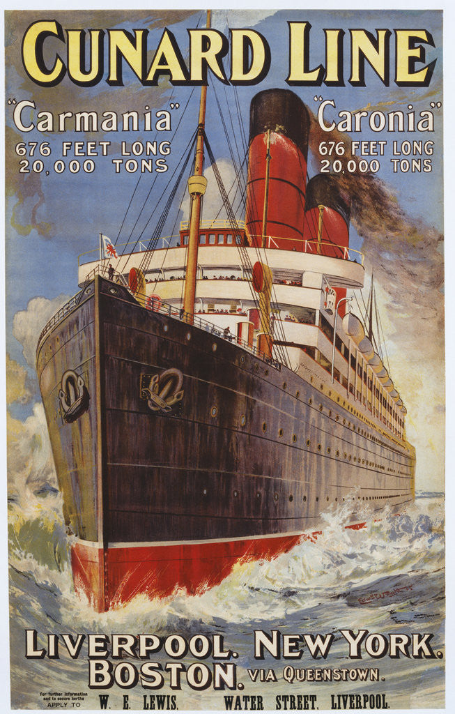 Detail of Cunard Line Poster by Corbis