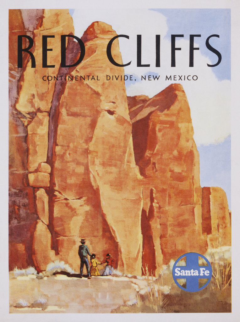 Detail of Red Cliffs Poster by Elms by Anonymous