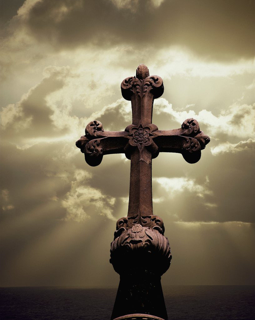 Detail of Sunbeams Backlighting Cross by Anonymous