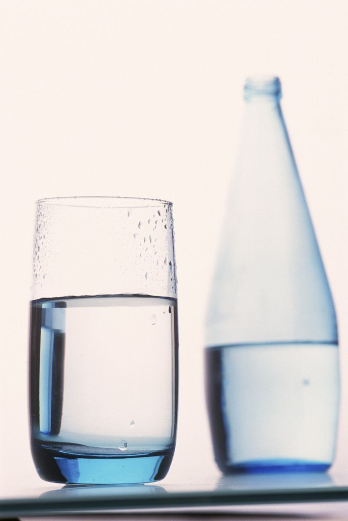 Detail of Bottle and glass of water by Anonymous