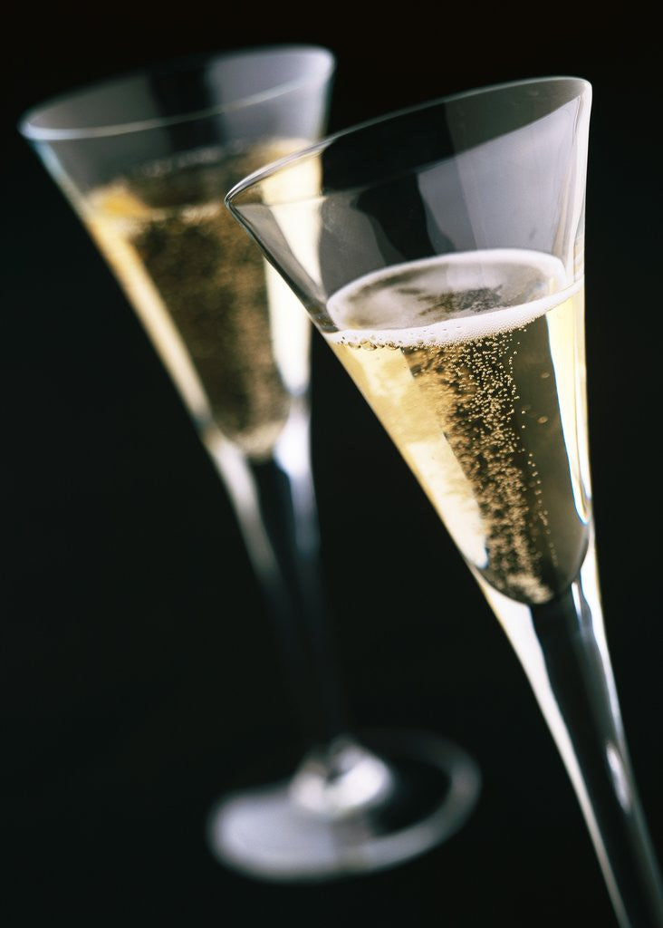 Detail of Two glasses of champagne by Corbis