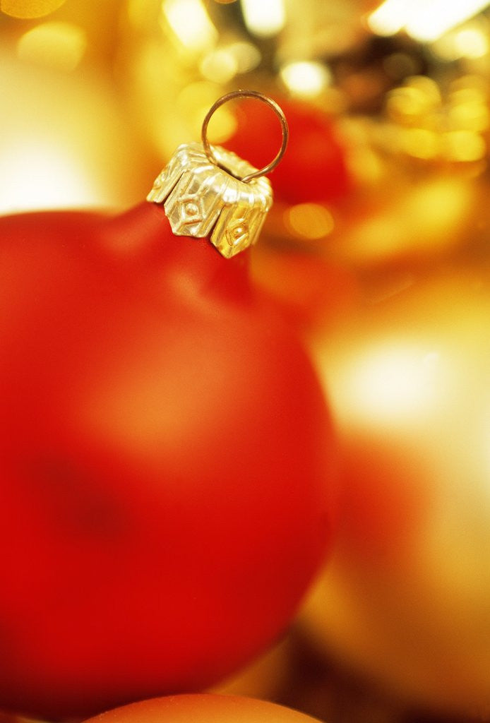 Detail of Christmas baubles by Corbis