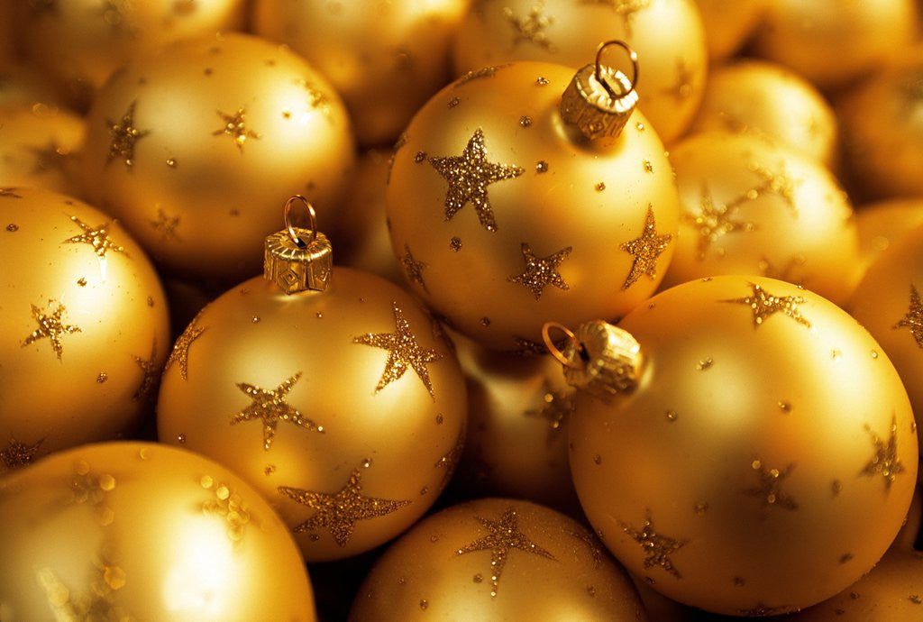 Detail of Christmas baubles by Anonymous