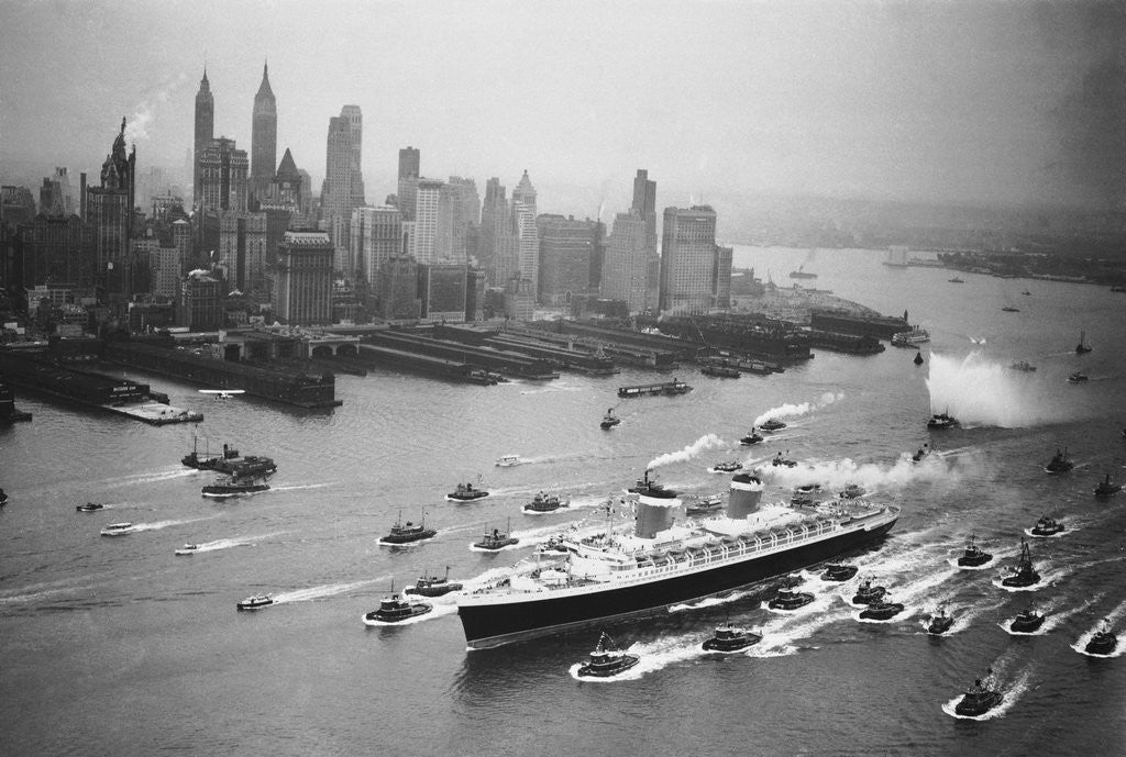 Detail of SS United States Arrives in Manhattan by Anonymous