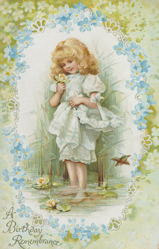 Detail of A Birthday Remembrance Postcard by Anonymous
