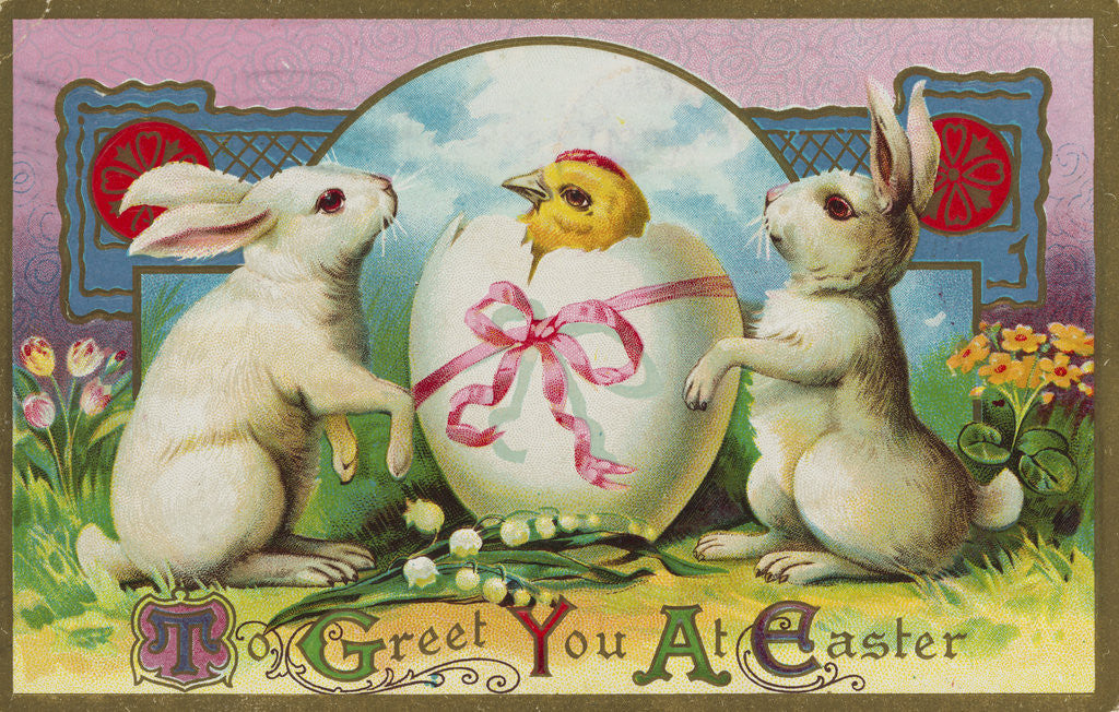 Detail of To Greet You at Easter Postcard by Anonymous