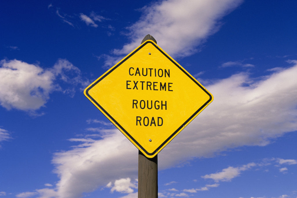 Detail of Rough Road Highway Sign, Yellowstone National Park, Wyoming by Anonymous