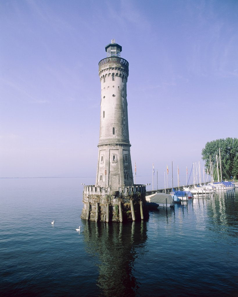 Detail of Harbour entrance with lighthouse of Lindau at the Lake Constance (Bavaria, Germany) by Anonymous