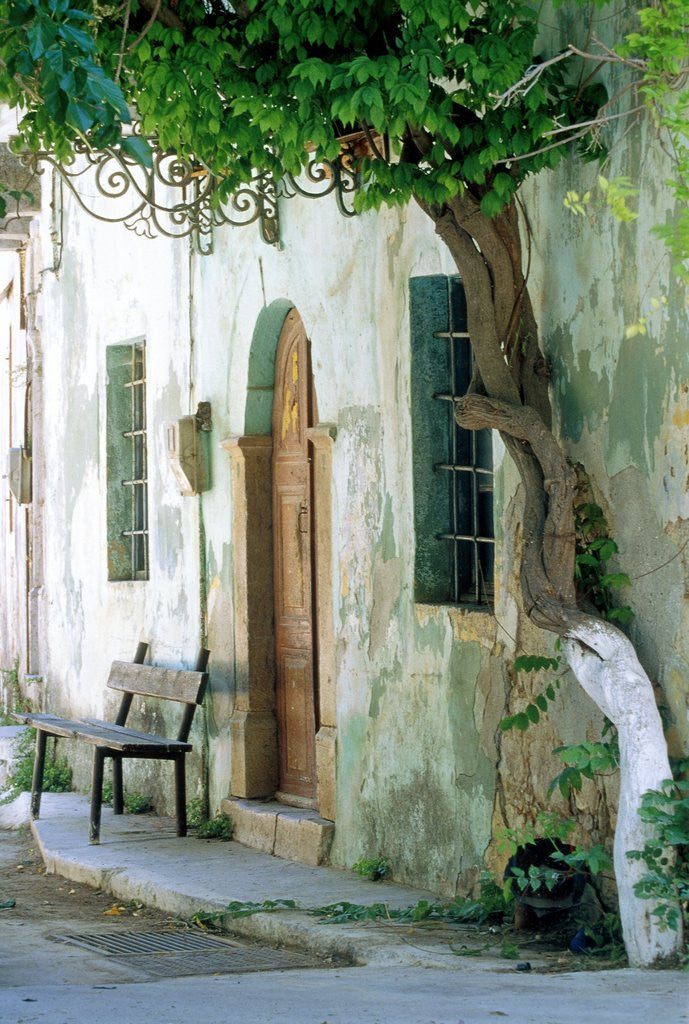 Detail of House in the village Vessa on Chios, Greece by Corbis