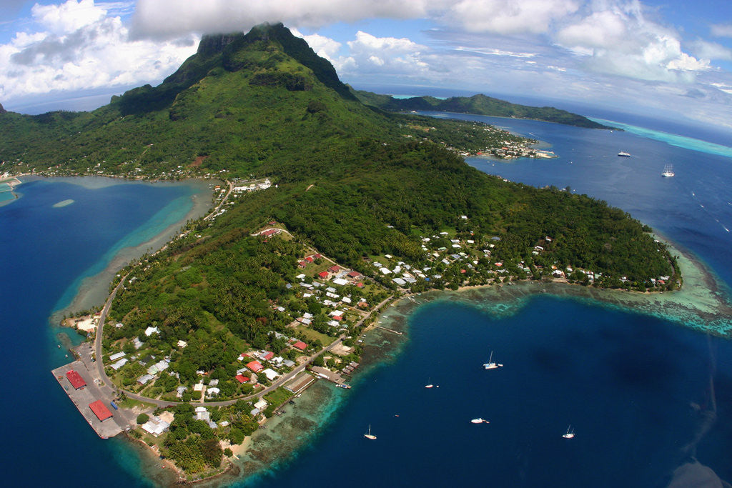 Detail of Village on Bora-Bora by Anonymous