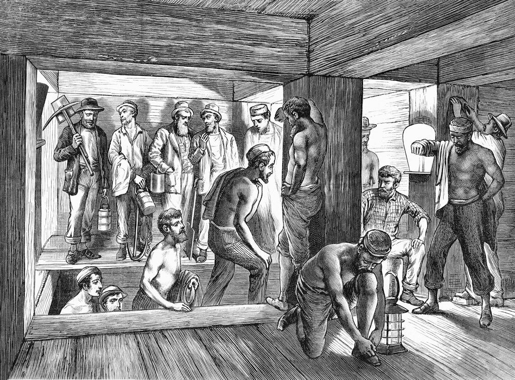 Detail of Miners Changing Shift in the 1,600 Foot Level by Anonymous
