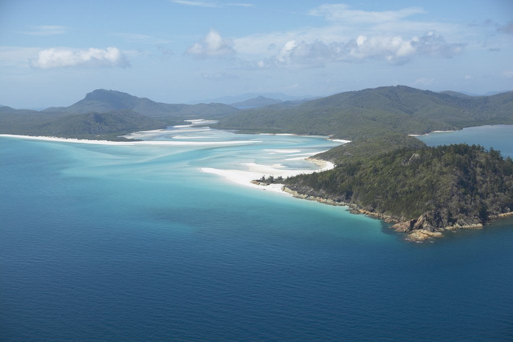 Detail of Aerial view of a peninsula jutting out into the ocean by Anonymous