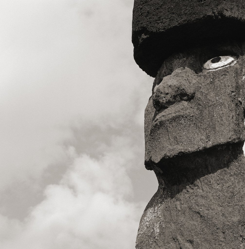 Detail of Low angle view of a Moai statue, Easter Island, Chile by Anonymous