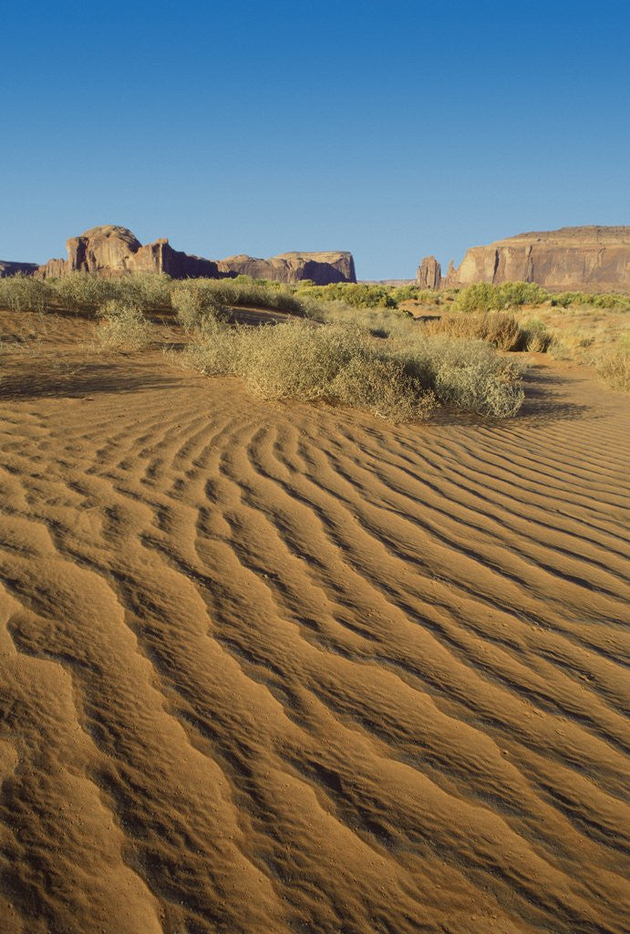 Detail of A desert against blue sky by Corbis