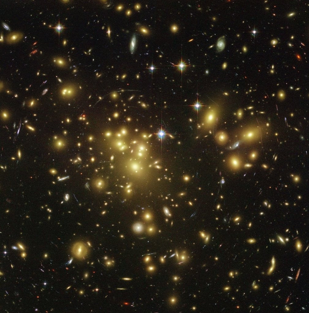 Detail of Gravitational Lens of a Galaxy Cluster by Anonymous