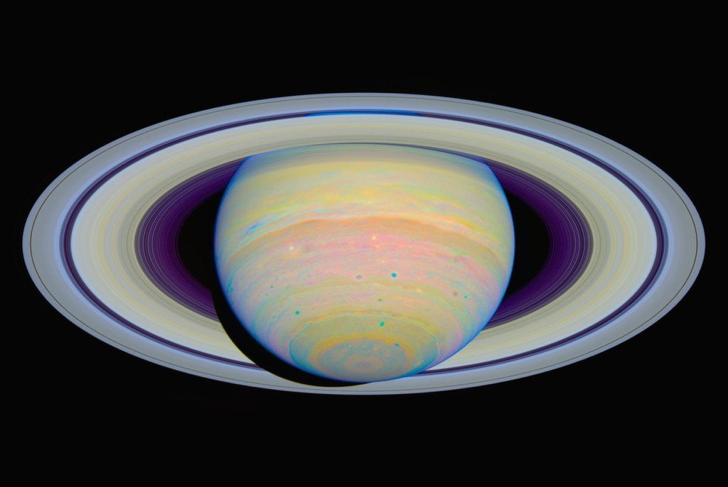 Detail of Color-Stretched View of Saturn by Anonymous