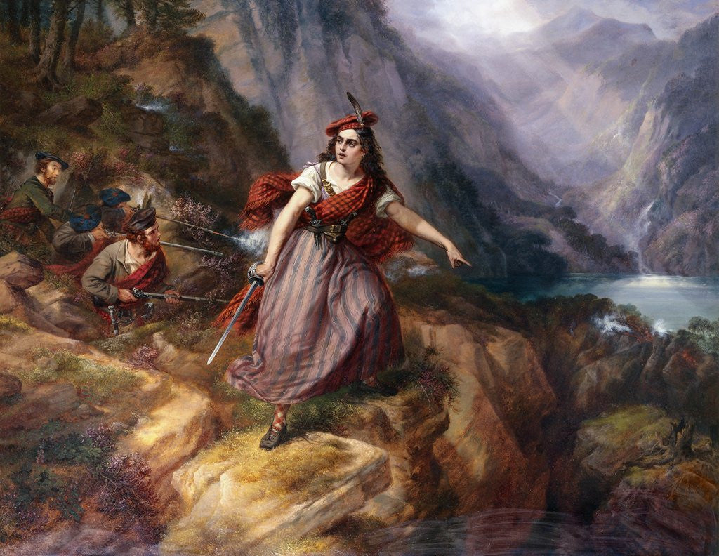 Detail of Helen MacGregor in the Conflict at the Pass of Loch Ard by Siegfried Detlev Bendixen