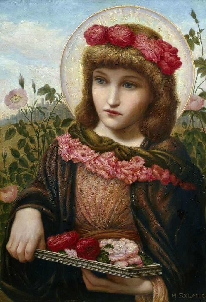 Detail of Dorothea and the Roses by Henry Ryland
