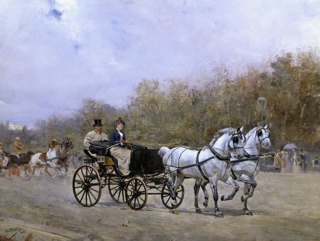 Detail of A Sunday Pleasure Outing in the Park by Ottokar Walter