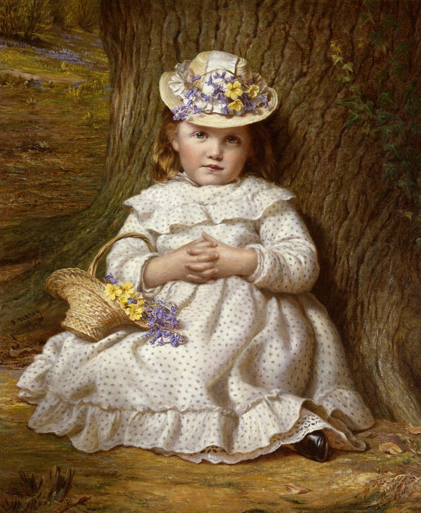 Detail of Primroses and Bluebells by Samuel Sidley