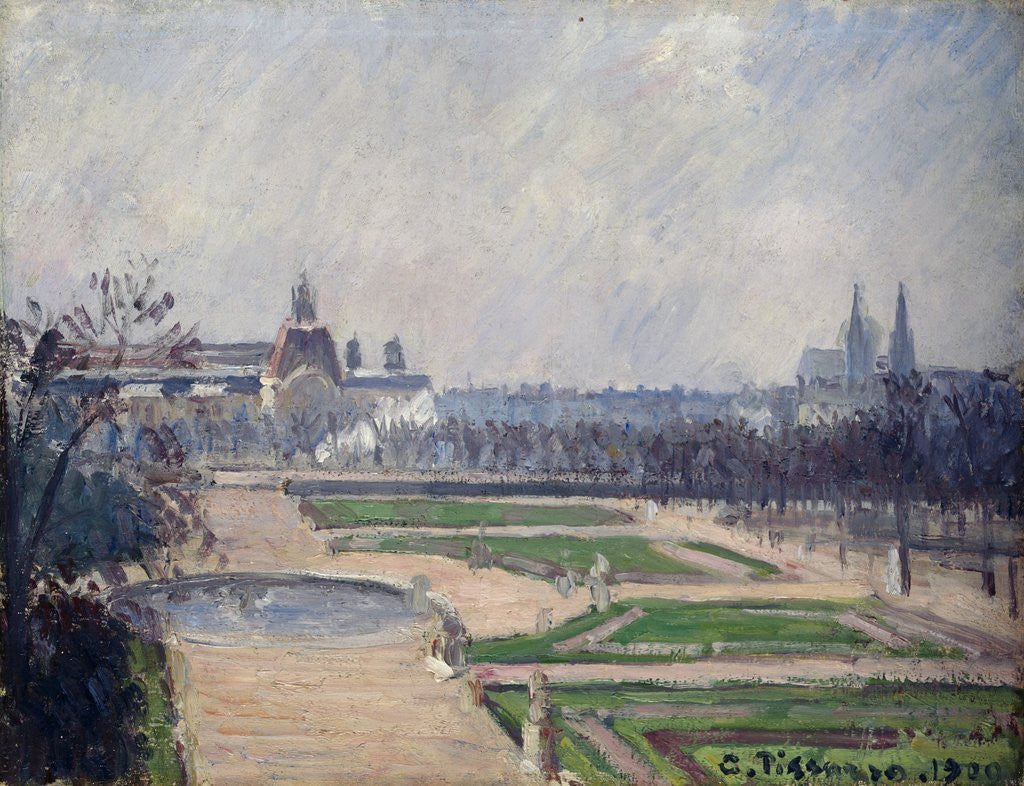 Detail of The Tuilleries Basin and the Louvre by Camille Pissarro