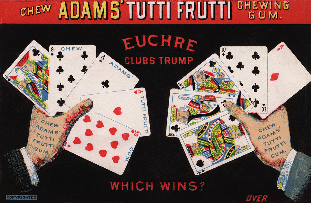 Detail of Adams' Tutti Frutti Chewing Gum Trade Card by Anonymous