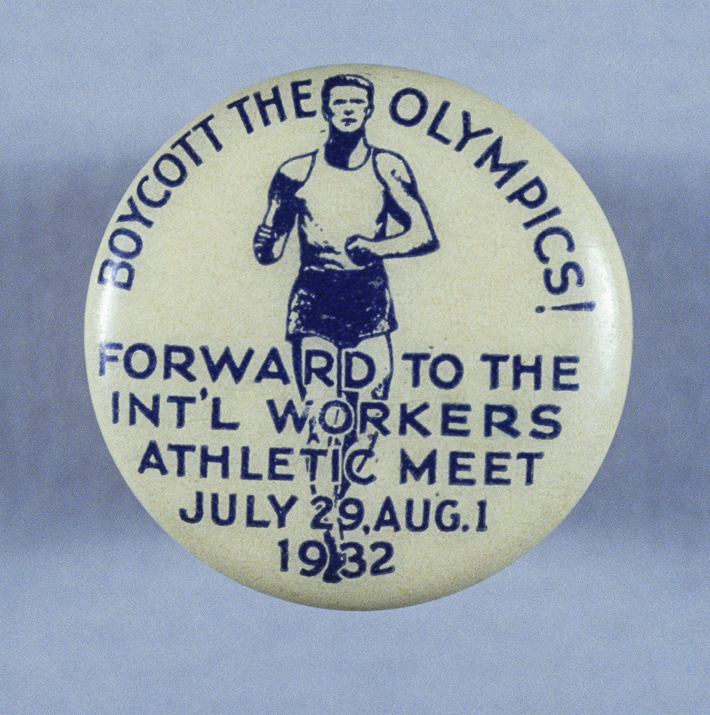 Detail of Olympic Boycott Pin by Anonymous