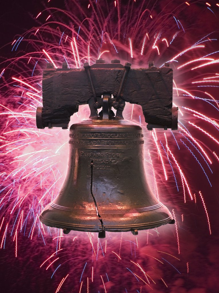 Detail of The Liberty Bell and Fireworks by Anonymous