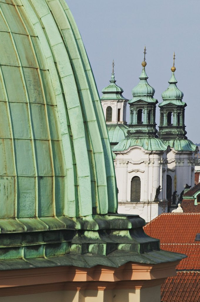 Detail of Church Dome and Bell Towers in Prague by Anonymous