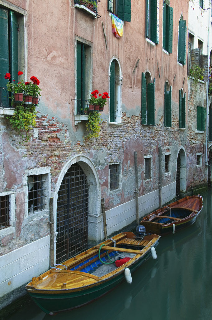 Detail of Canal and Wooden Boats by Anonymous