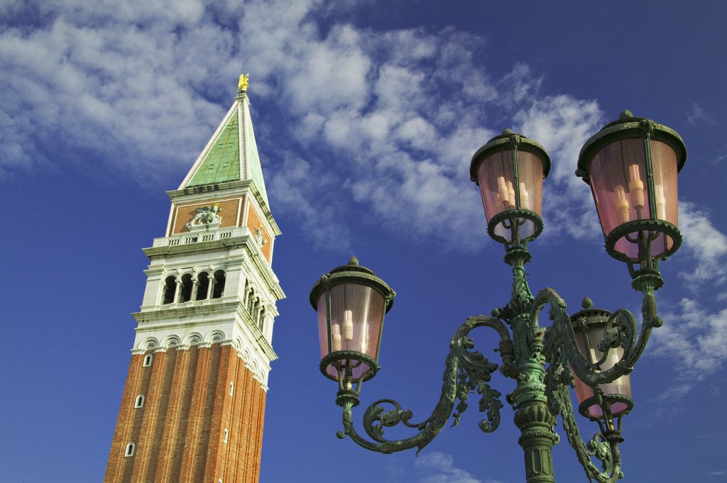 Detail of Campanile and Street Lamp by Corbis