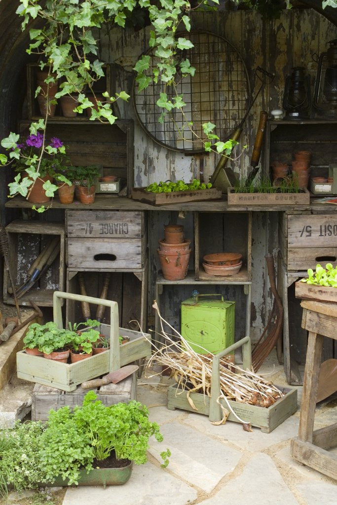 Detail of Potting Shed in Garden at Hampton Court Flower Show by Anonymous
