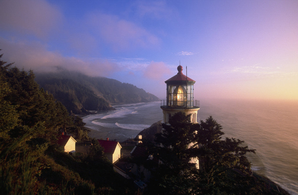 Detail of Sunset at Heceta Head Lighthouse in Oregon by Anonymous