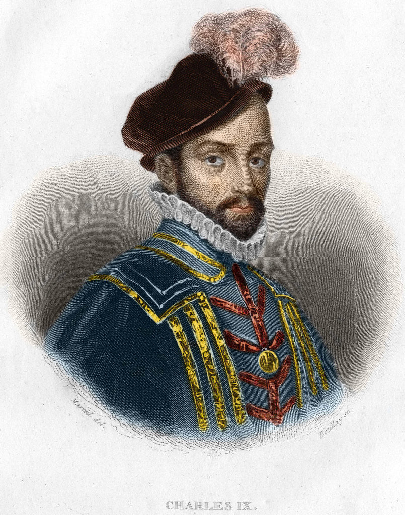 Detail of 19th-Century Portrait of Charles IX, King of France by Anonymous