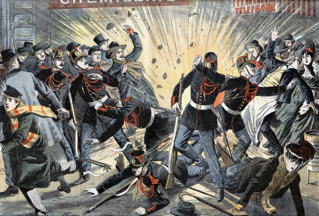 Detail of Illustration of a Bomb Exploding in Paris by Anonymous