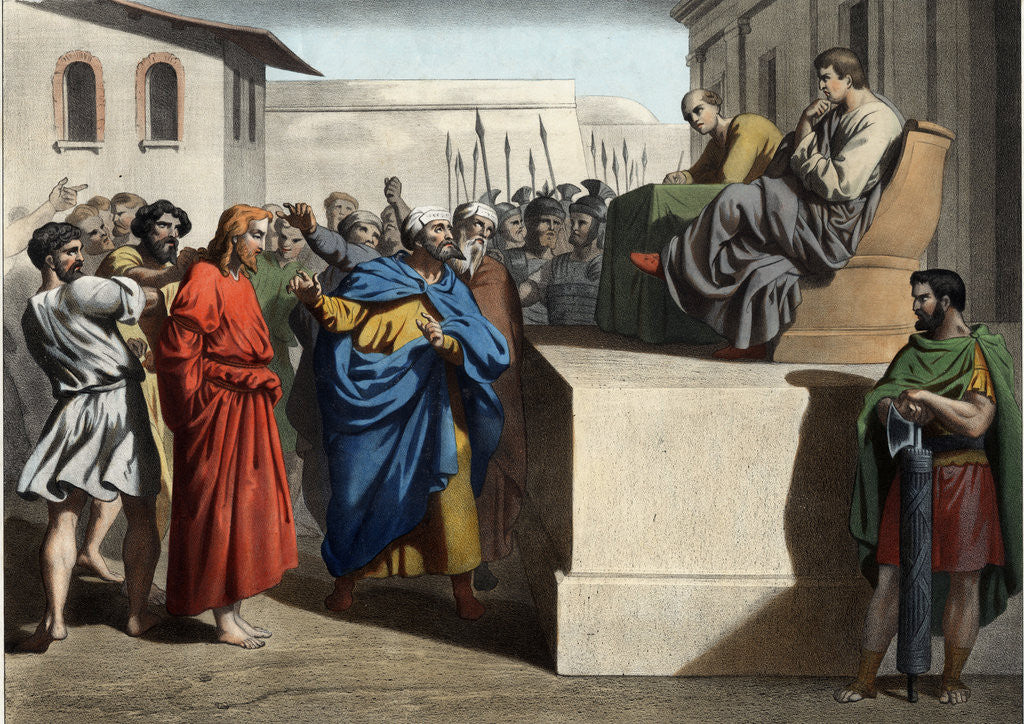 Detail of Jesus Christ Before Pilate 19th-Century Print by Anonymous