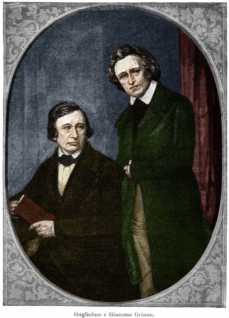 Detail of Portrait of Jacob and Wilhelm Grimm by Anonymous