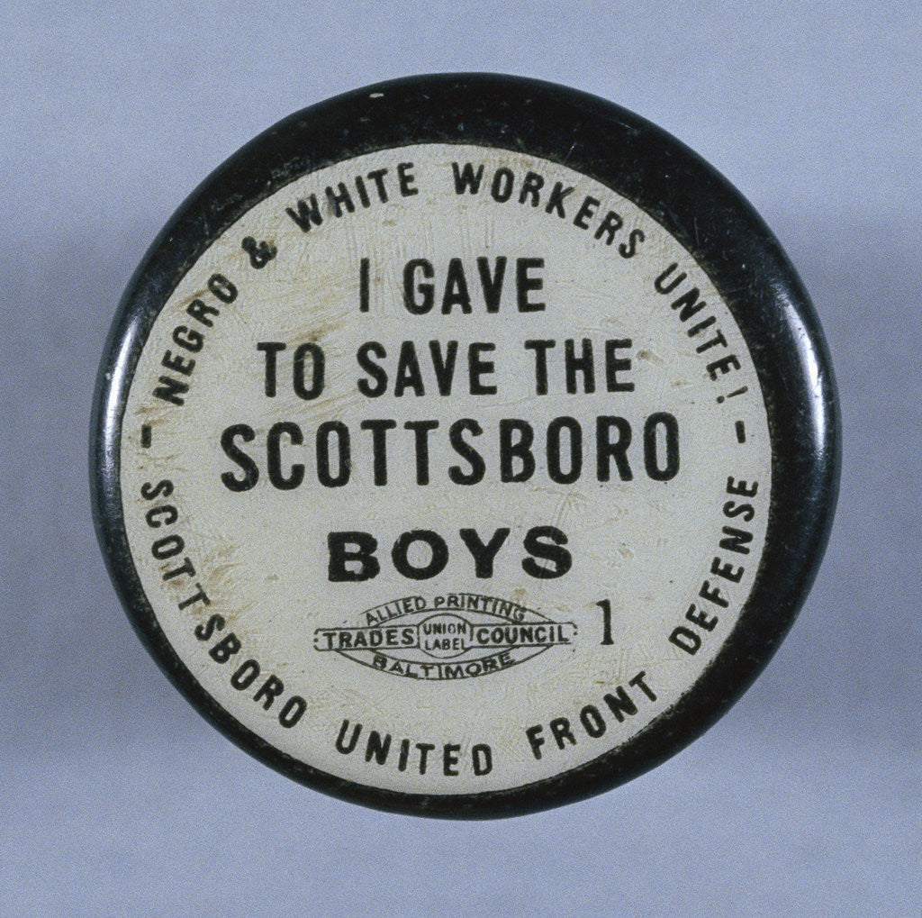 Detail of Scottsboro Boys Defense Fund Pin by Anonymous