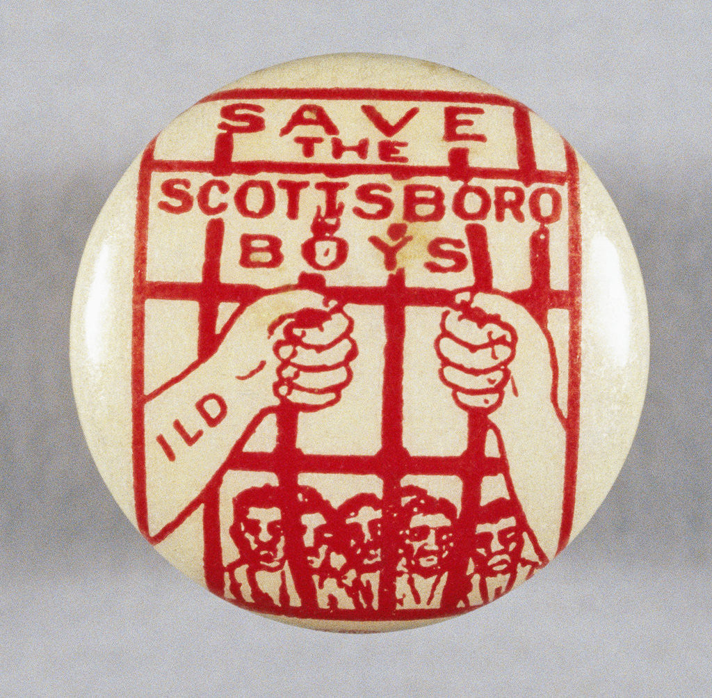 Detail of Save The Scottsboro Boys Button by Anonymous
