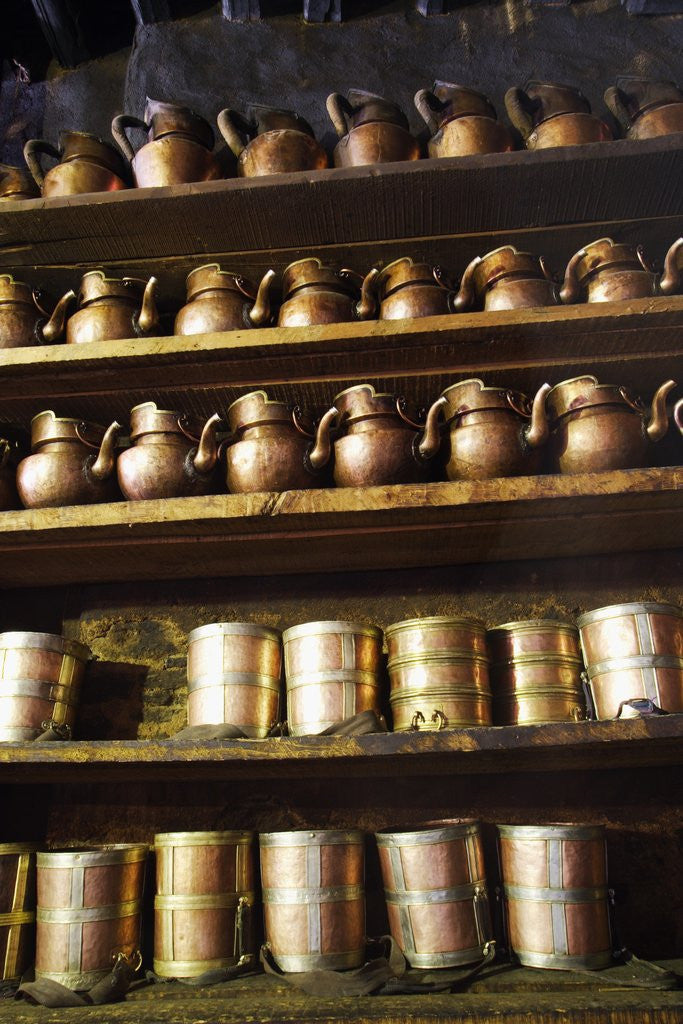 Detail of Vessels at Drepung Temple by Anonymous