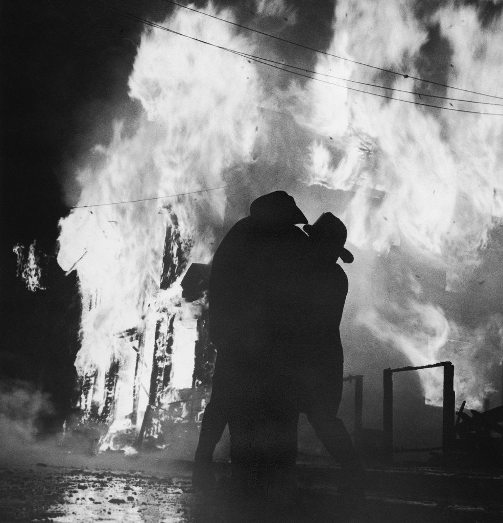 Detail of Firefighters Trying to Control Newark Fires by Anonymous