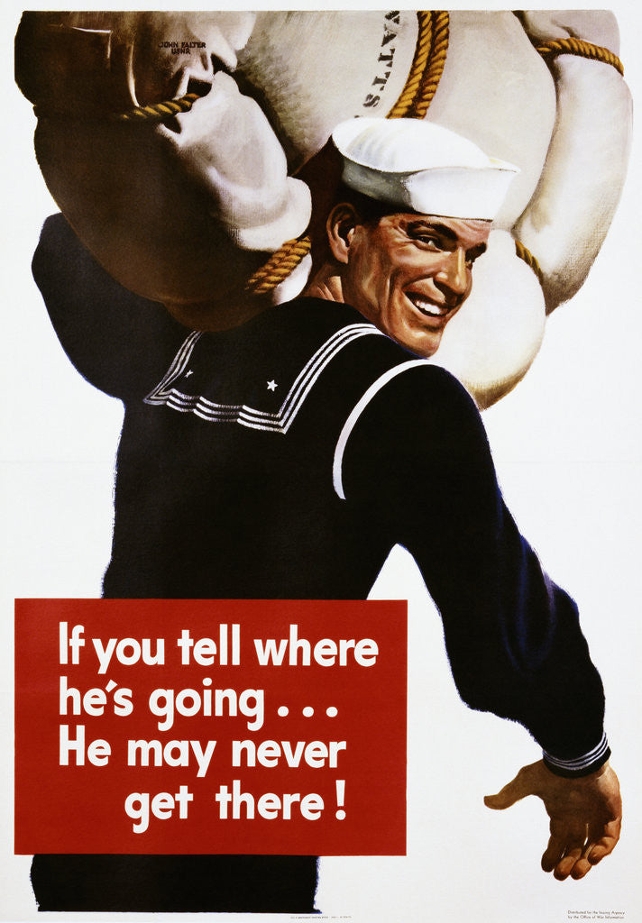 Detail of If You Tell Where He's Going...He May Never Get There! Poster by John Falter