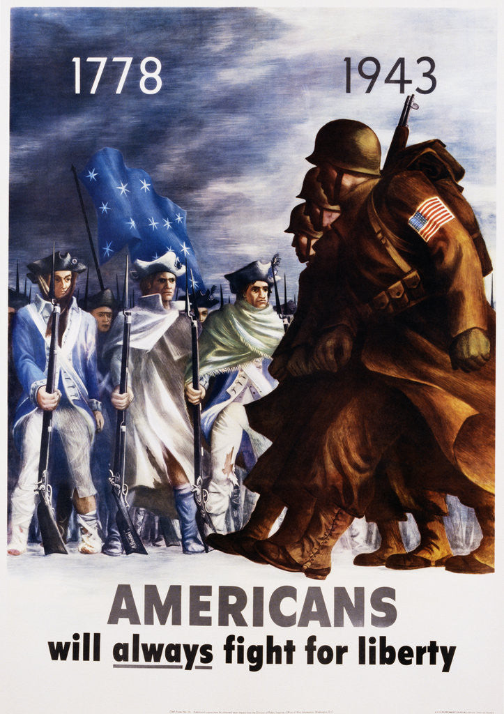 Detail of Americans Will Always Fight for Liberty Poster by Bernard Perlin