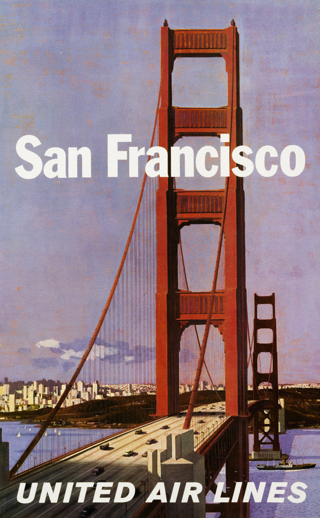 Detail of San Francisco United Airlines Poster by Stan Galli