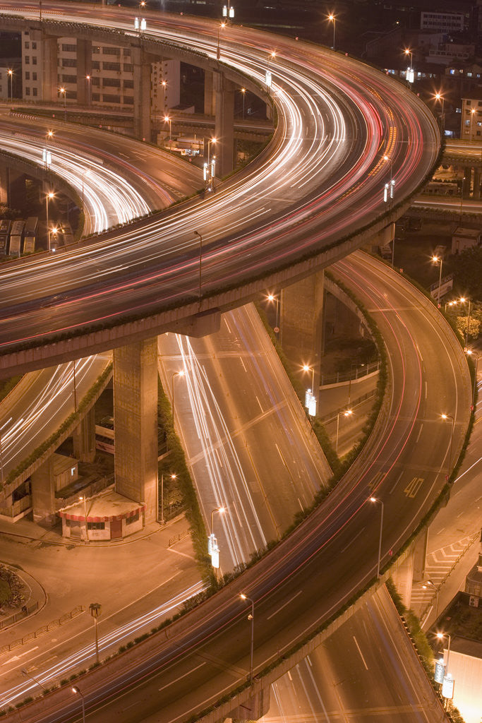 Detail of Highway Overpasses at Night by Anonymous