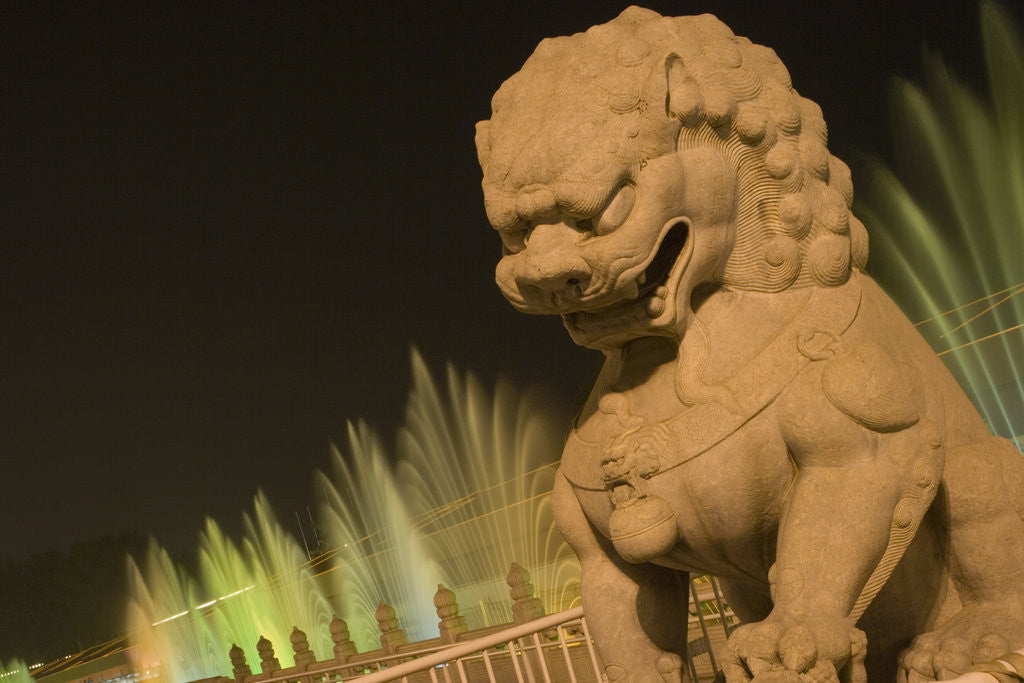 Detail of Stone Lion at the Gate of Heavenly Peace by Anonymous