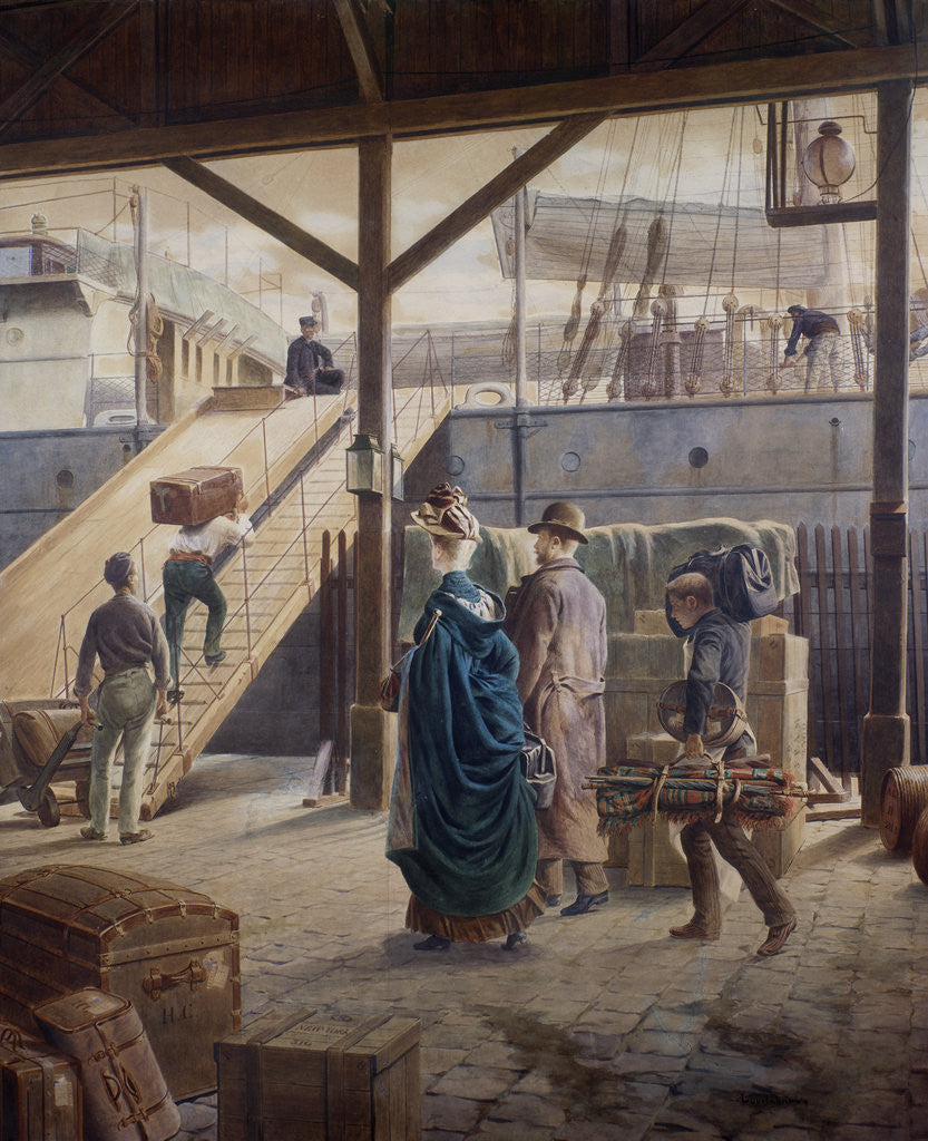 Detail of Boarding the Ship for New York by Louis Auguste Loustaunau