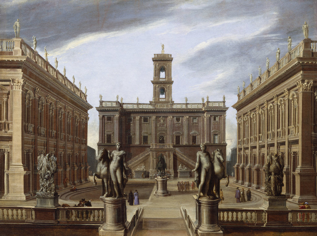 Capriccio of an Italian Palace by Pietro Francesco Garoli